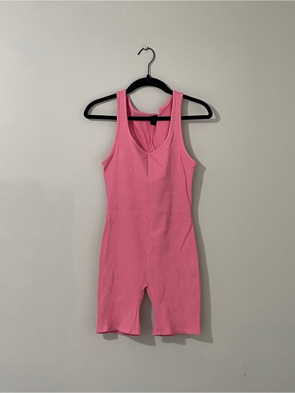 LA Luxe Pink Ribbed One-Piece Romper